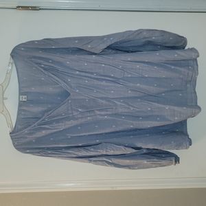 Old Navy Relaxed Split Neck Blouse, XXL, Blue